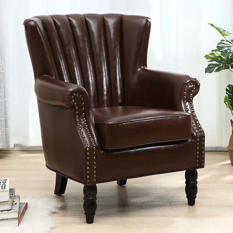 American single flannel sofa simple retro striped lazy chair