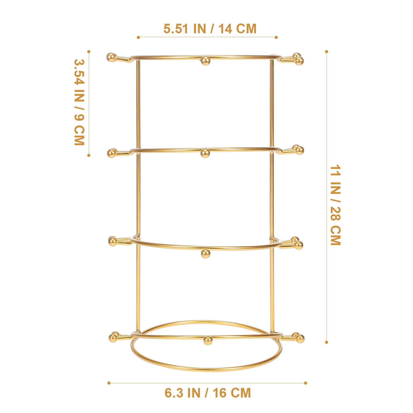 4-Tier Metal Crown Headband Stand Display Organizer Storage Rack for Bridal Crown Desktop Hairband Holder Headband Holder