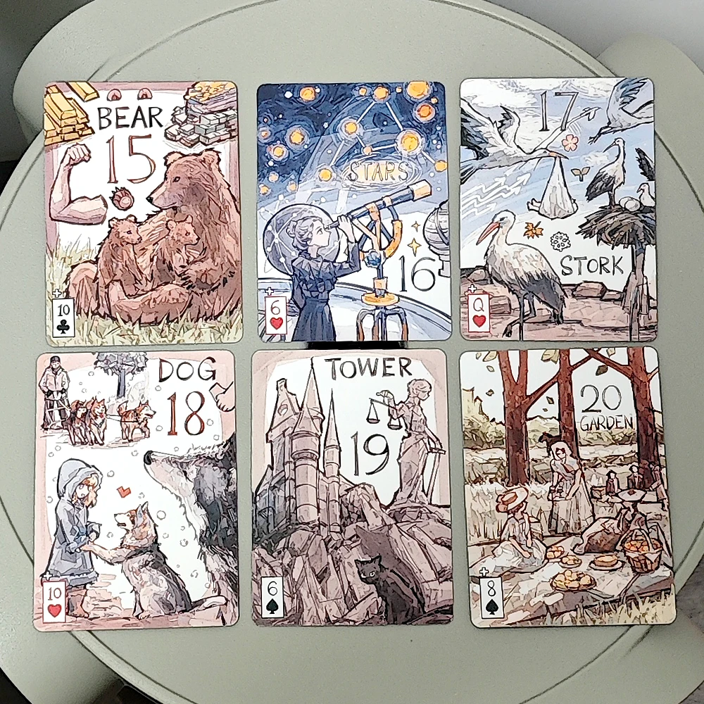 

Примитивная колода Lenormand Rana System, 42 шт., благоприятные для начинающих карты Lenormand — 9*6 см