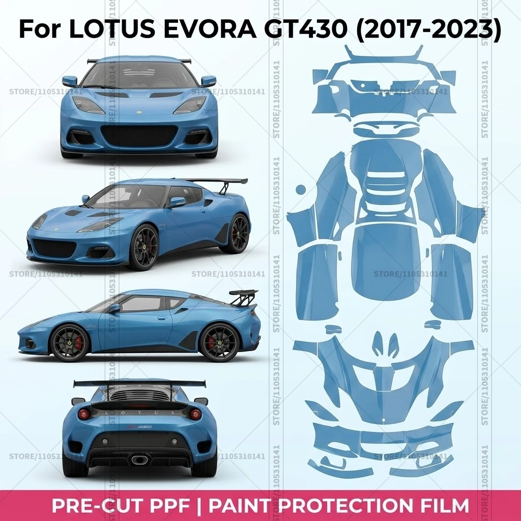 

Pre-Cut Paint Protection Film PPF Transparent Car Film Front Bumper Protector Clear Bra for Lotus Evora GT430 2017-2023