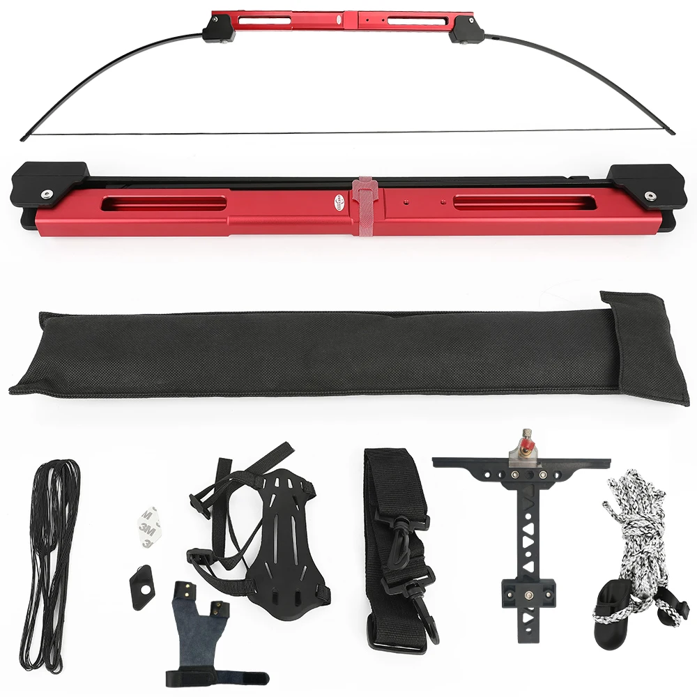 

58inch Recurve Bow Archery 35lbs Folded Bow Aluminum Riser LH/RH Target Hunting Practice Aiming Shooting Bow Folding Portable