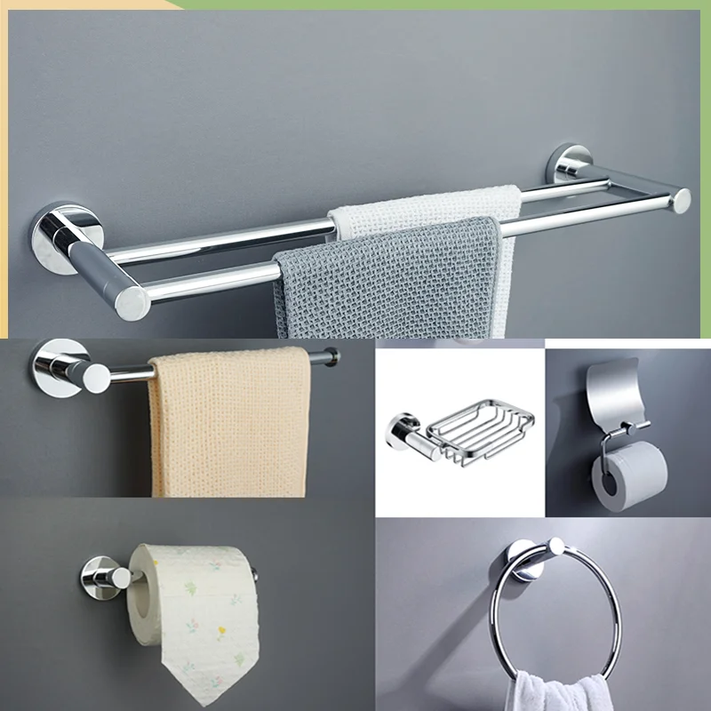 Polished Chrome Stainless Steel Wall Mounted Toilet Paper Holder Towel Rack Kitchen Bathroom Accessory