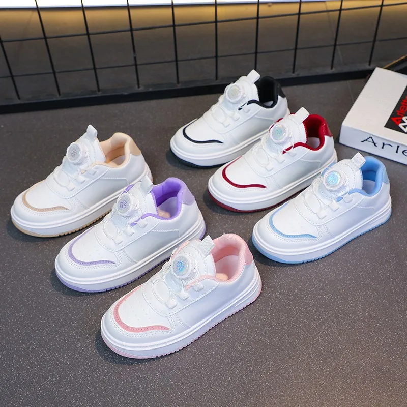 Children's White Shoes Spring Autumn Student Kids Sports Shoe Anti slip Lightweight Boys Girls Board Shoes Soft Casual Sneakers