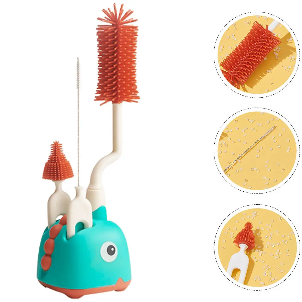 

1Set Premium Bottle Brush Set for Baby Bottles Pacifier Straw Cleaning Lightweight Portable with Stand Storage Hook Versatile