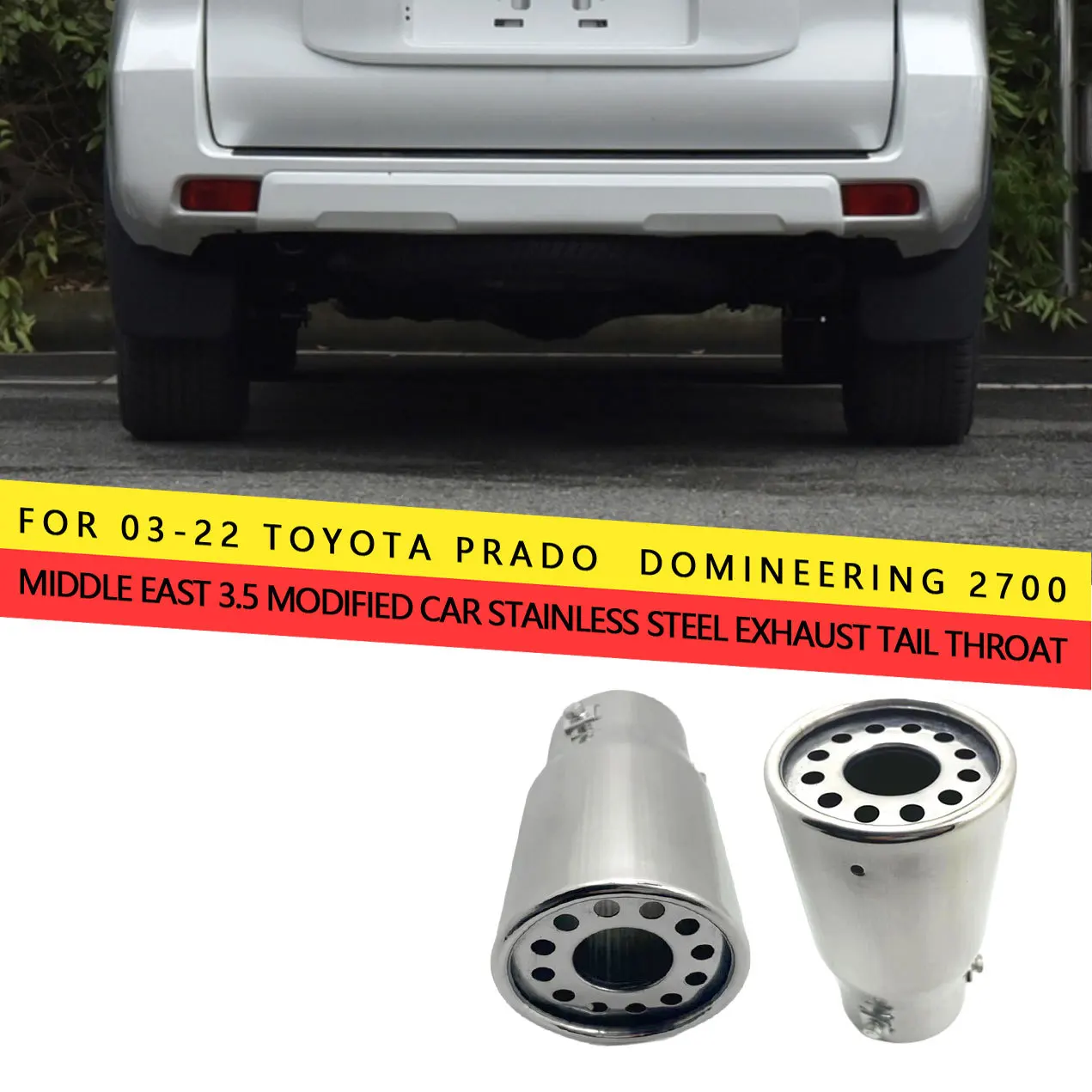 

For 03-22 Toyota Prado Hegemon 2700 Middle East 3.5 modified car stainless steel exhaust tailpipe
