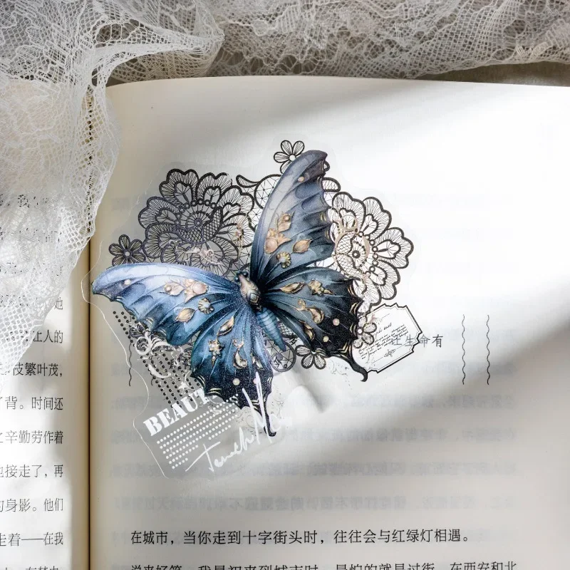 

10Sheets PET Sticker Butterfly Confession Lace Collage Handbook Material School Supplies Package Scrapbook Cut 160*115mm