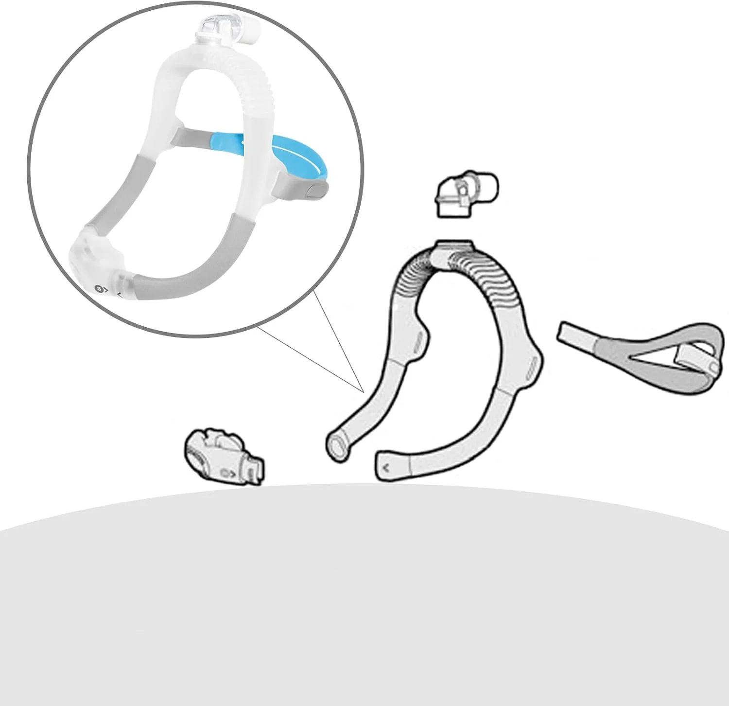 P30i N30i Frame, suitable for CPAP P30i N30i nasal pillow mask, single replacement frame