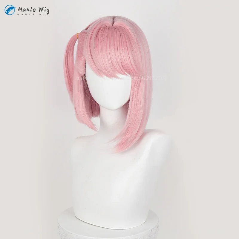 Cosplay Fontaine Charlotte Cosplay Pruik 33Cm Korte Roze Pruik Hittebestendige Synthetische Pruiken Schattige Vrouwen Pruik + Pruik Cap