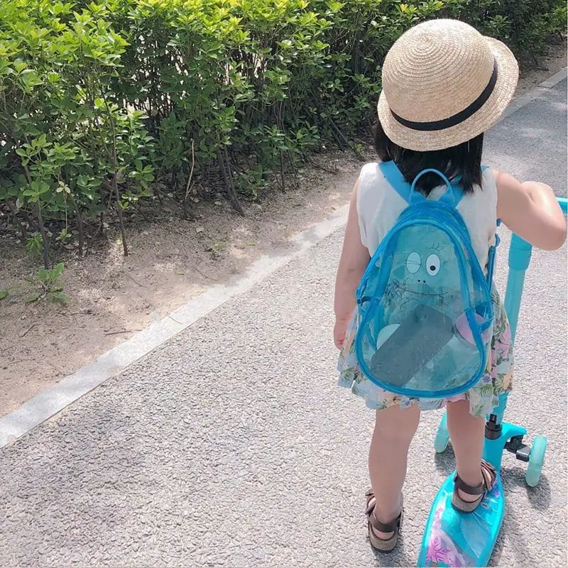 Transparent Girls Backpack PVC Waterproof Swimming Beach Bag for Children Accessories Outdoor Travel Kids Boys Backpack Bag