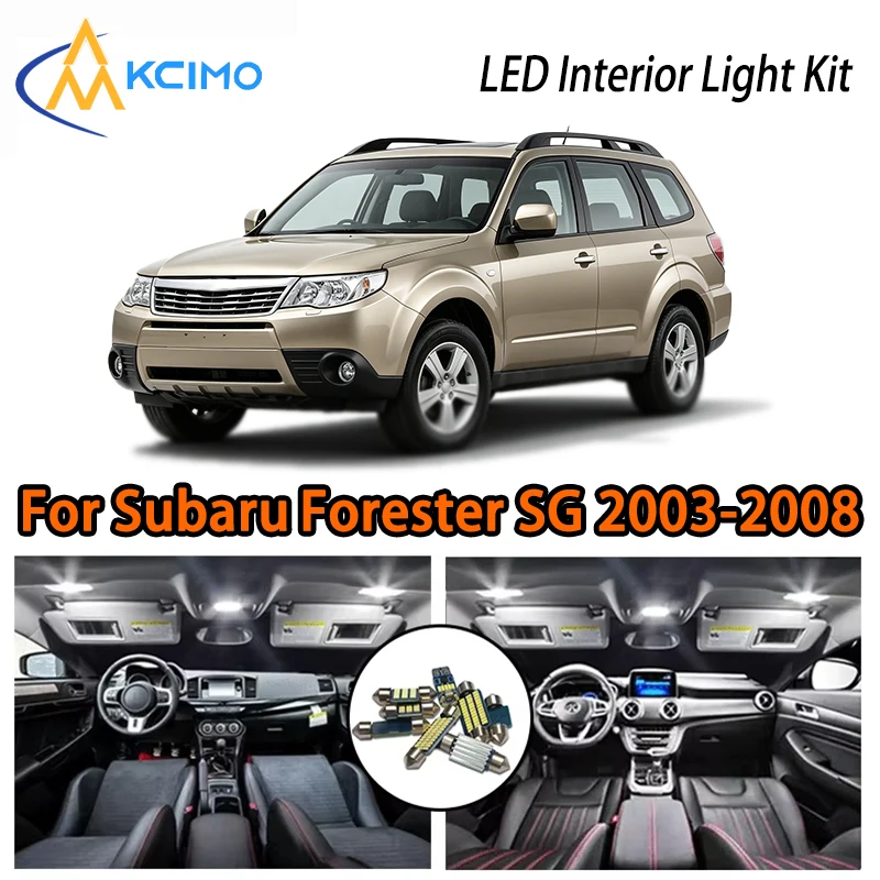 

Комплект светодиодных ламп для Subaru Forester SG 2003-2008, двухцветные, суперяркие, простые в установке, атмосферные внутренние светильники