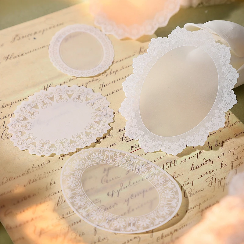JIANQI 20 teile/paket Ins Stil Spitze Dekorative Aufkleber Scrapbooking Tagebuch Deco Junk Journal Schreibwaren liefert Aufkleber