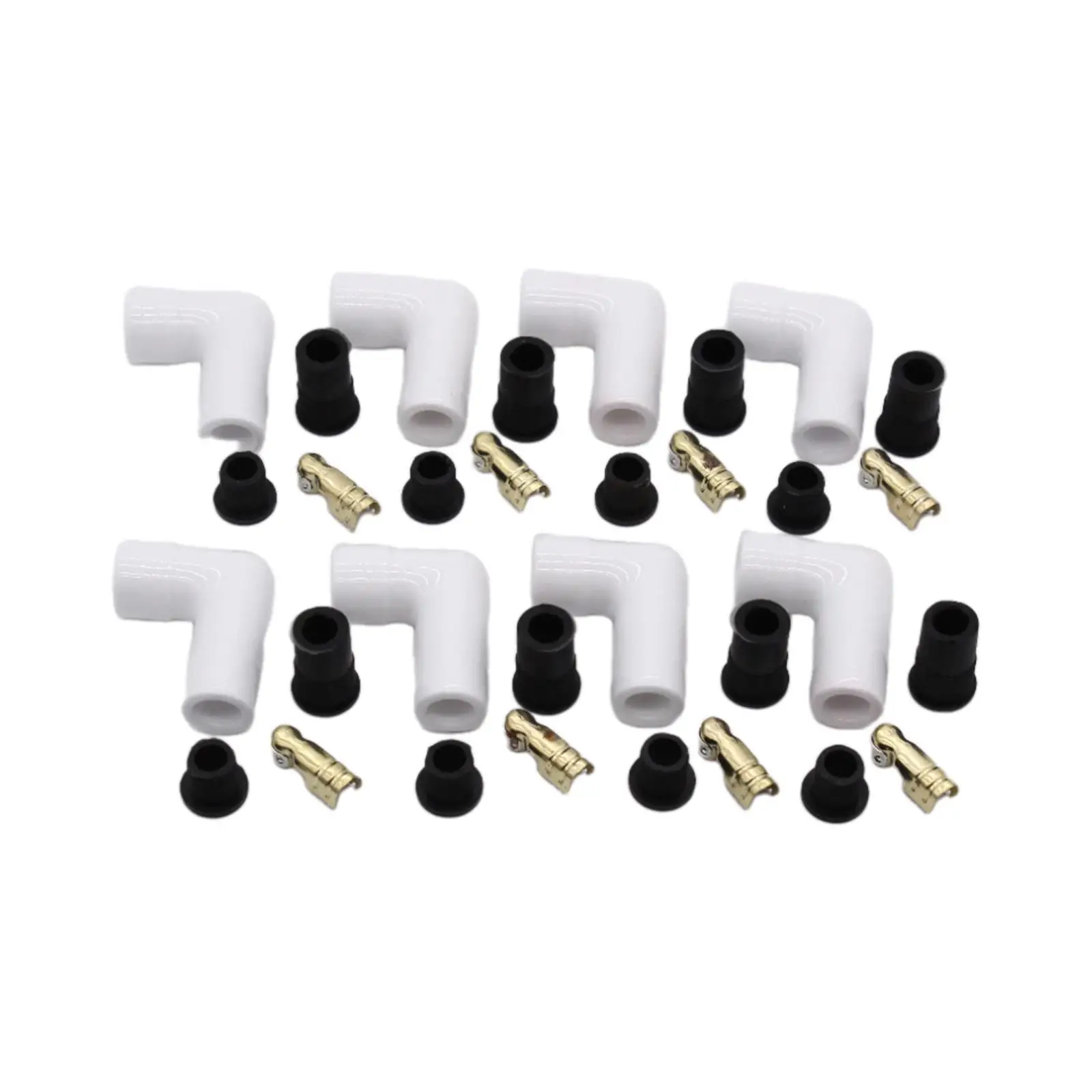 Generic Ceramic Spark Plug Boot Kit Ceramic Spark Plug Boots Pack of 8 White