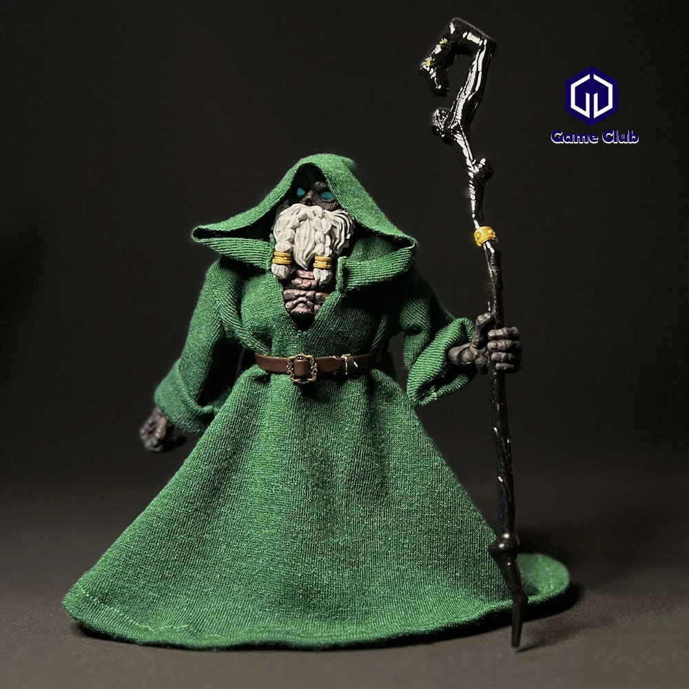 Handmade 1/12 Scale Polychrome Four Knights Dwarves Wizard Monk Hooded Cloak Robe With Belt Scene Props For 6in Action Figures