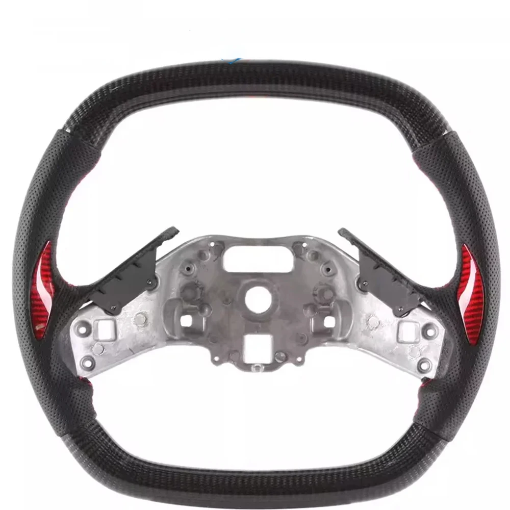 Steering Wheel Carbon Fiber Perforated Leather For Chevrolet C8 Steering Wheel Corvette Z51 Z06 2020-2024 Sport Racing