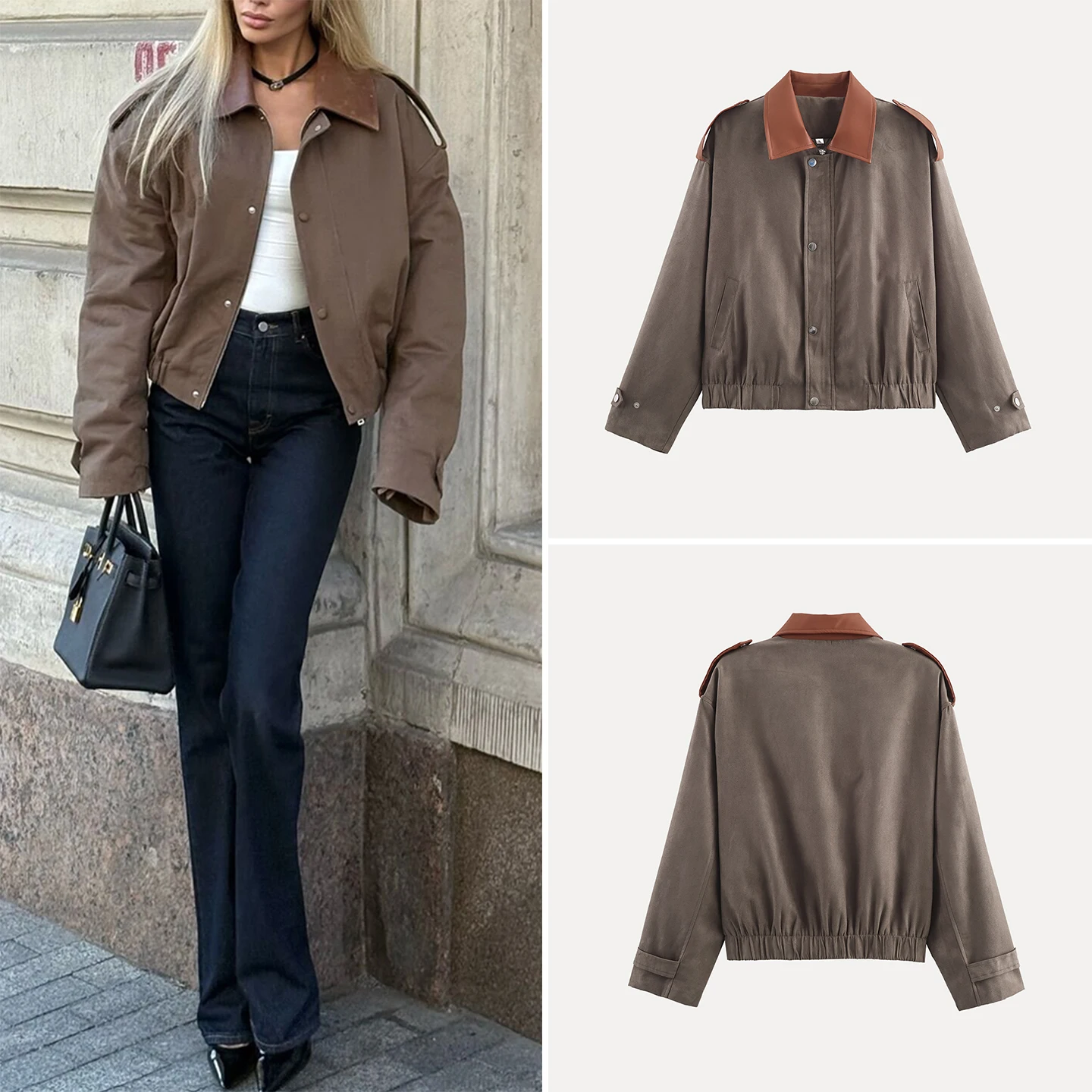 

Новая зимняя женская модная куртка-пальто 2025 года, повседневная, свободного кроя, с длинными рукавами, стандартной длины