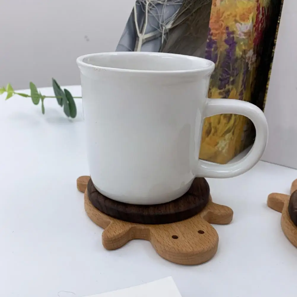 Wear-resistant Placemat Stain-resistant Placemat Wooden Turtle Coaster Set Heat Resistant Drink Mats Reusable Anti-scalding Pot