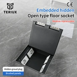 Wholesale marble floor socket box EU outlet recessed floor receptacle customized floor socket 250v manufacturer built in socket