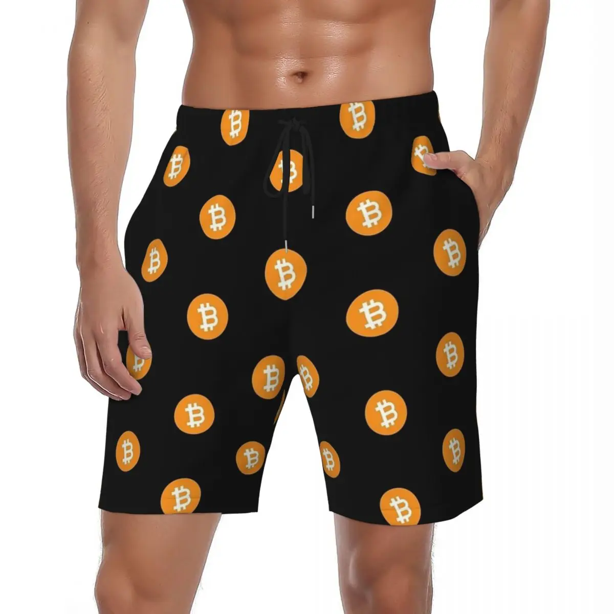 

Мужские шорты для доски, биткойн, криптовалюта, модные плавки, биткойн BTC, быстросохнущие пляжные шорты для бега, серфинга, большие размеры