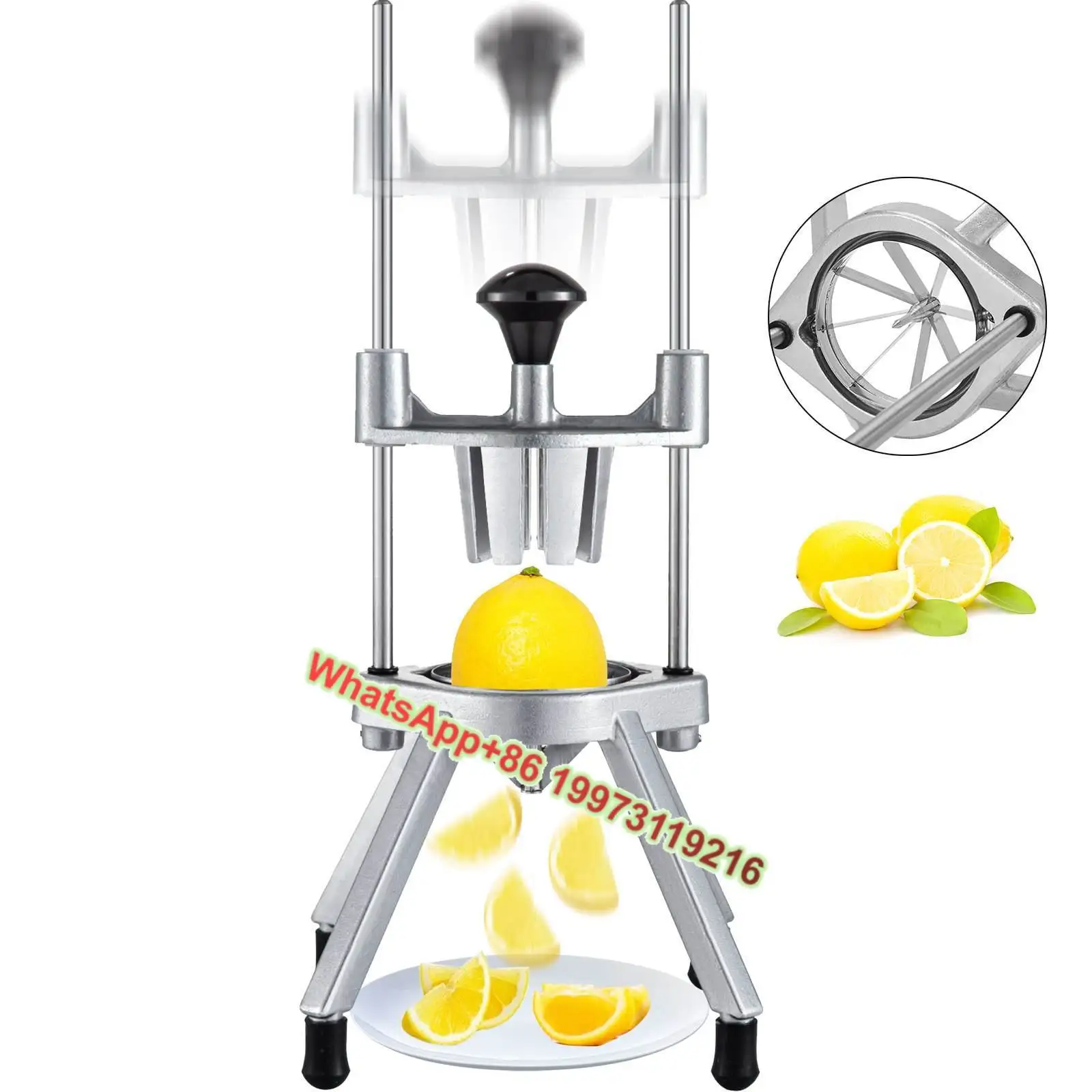 

Manual Vegetable Chopper Slicer Efficient Fruit Block Lemon Orange Split Block Fruit Vegetable Slicer Potato Horn Cutter