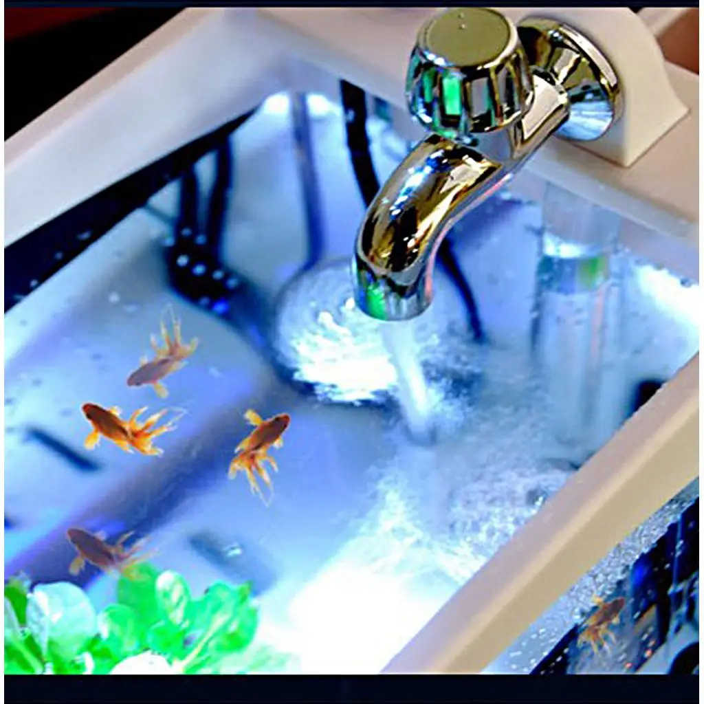 USB Mini Fish Tank Creative Small Fish Tank Colorful Aquarium Ornamental Ecological Fish Tank LED Lamp Fish Tank for Home Decor