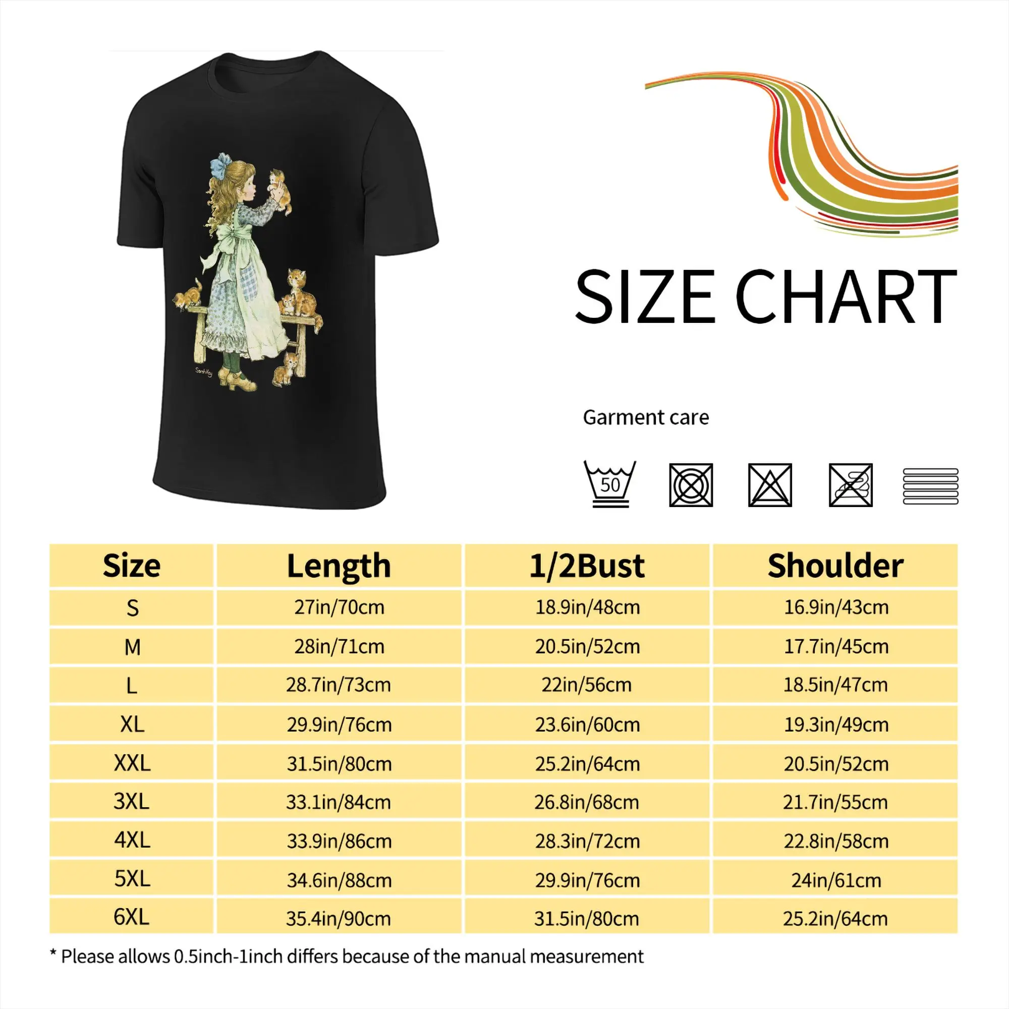 100% Cotton Sarah Kay Girl T-Shirt Men's Double Sided T Shirt Men Round Neck Summer Shirts Tops Oversized