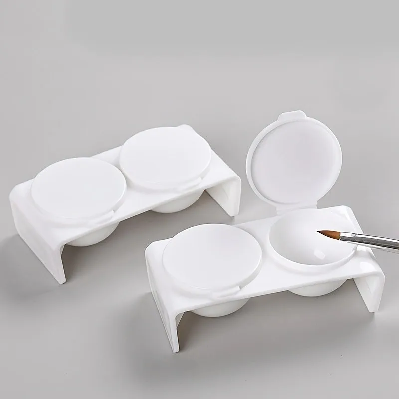 Art and Painting Double Hole Pen Washing Cup Plastic Double Cap Brush and Pen Cleaning Supplies