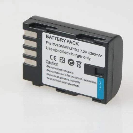 بطارية DMW-BLF19E عالية السعة 2200 مللي أمبير في الساعة لباناسونيك لوميكس GH7 GH6 GH5II S1H وقت تسجيل طويل لمدونات فيديو 5.7K