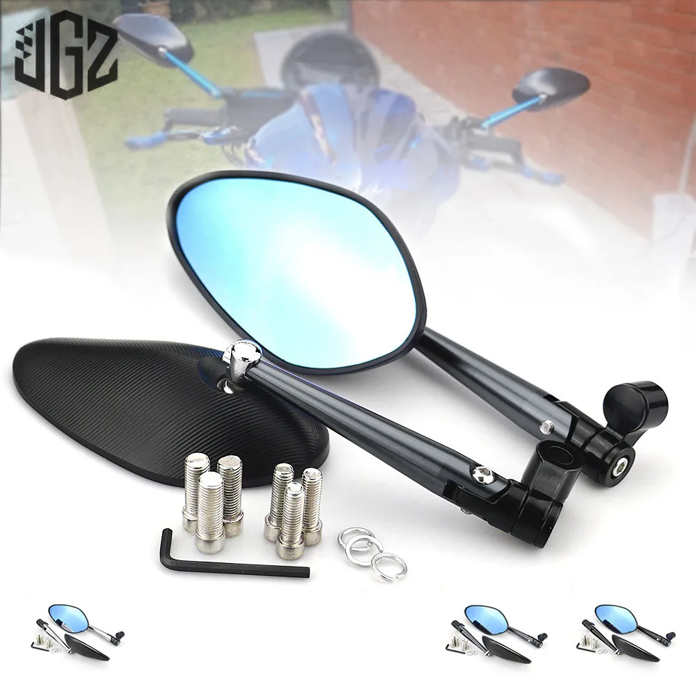 Motorcycle CNC Aluminum Blue Glass Handlebar Rear View Side Mirrors for Husqvarna Svartpilen 401 250 701 2013 - 2022 Accessories