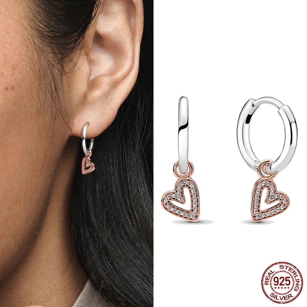 

Женские серьги-кольца из серебра 925 пробы, с фианитом