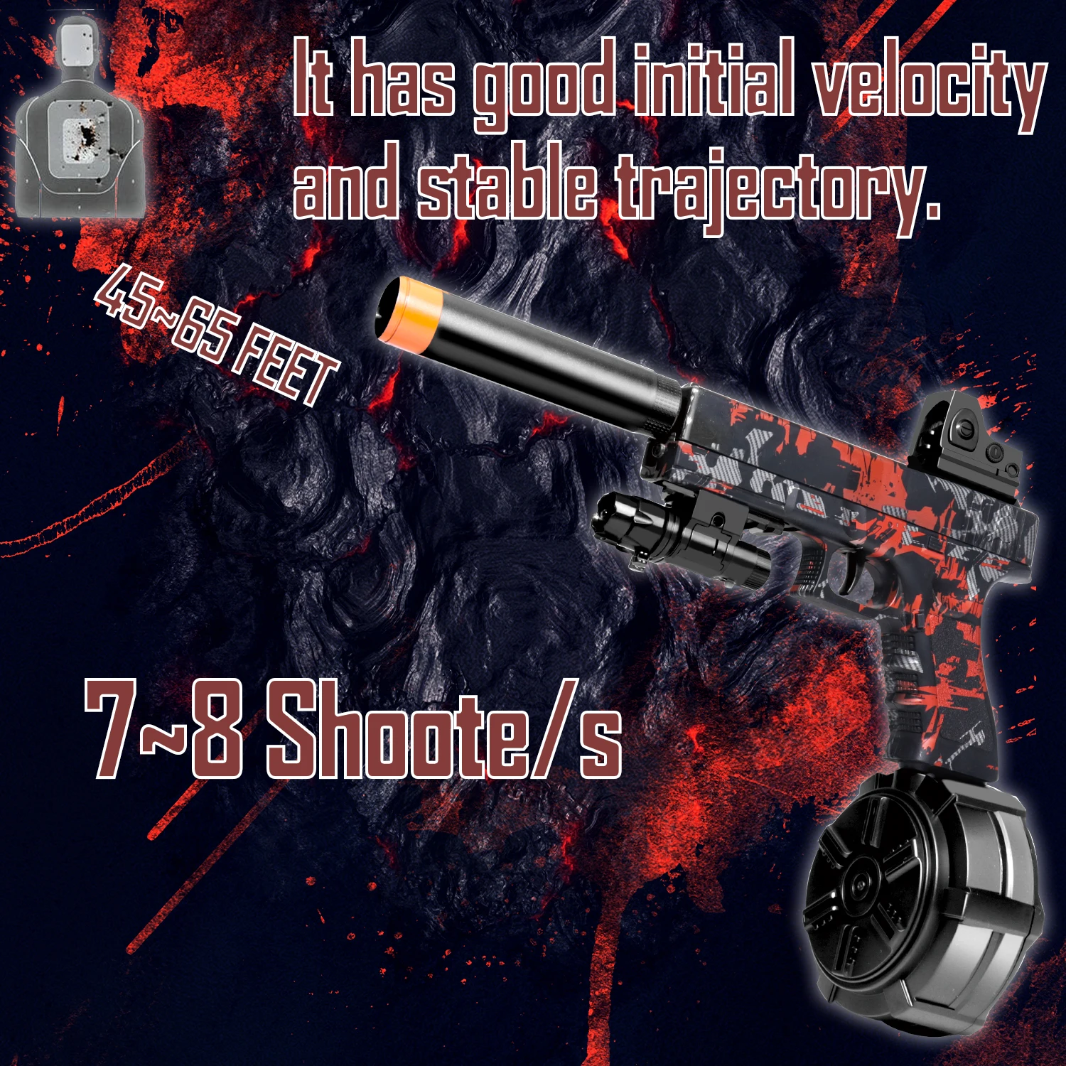 Pistola elettrica a gel! Pistola giocattolo, giocattoli con palline antispruzzo automatici e completamente automatici, blaster elettrico per esterni, tiro con proiettili in gel, sui