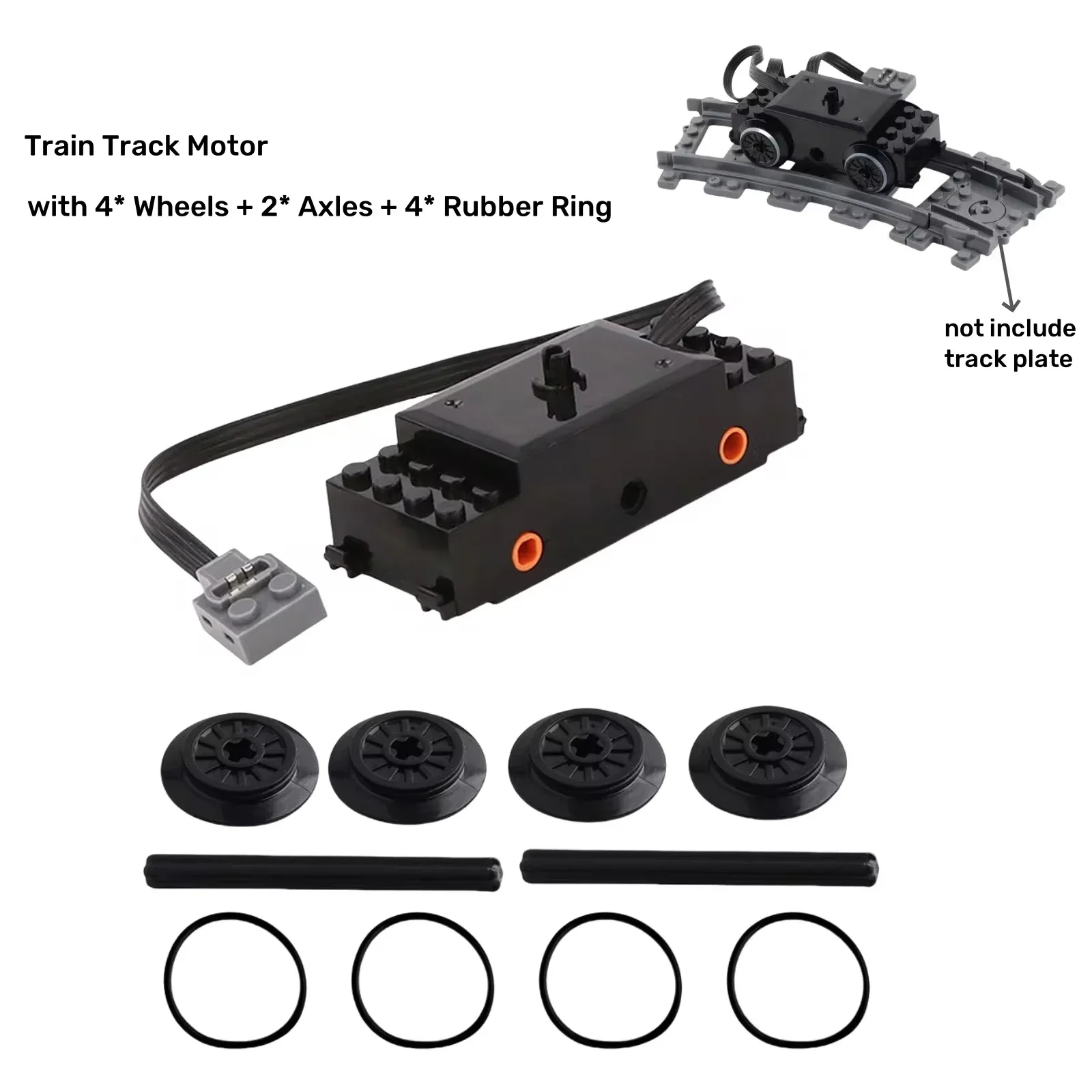 1/4 Uds. Funciones de energía Motor de tren 88002 MOC Motor de potencia bloques de construcción para 10254 53401 53400 pistas de riel