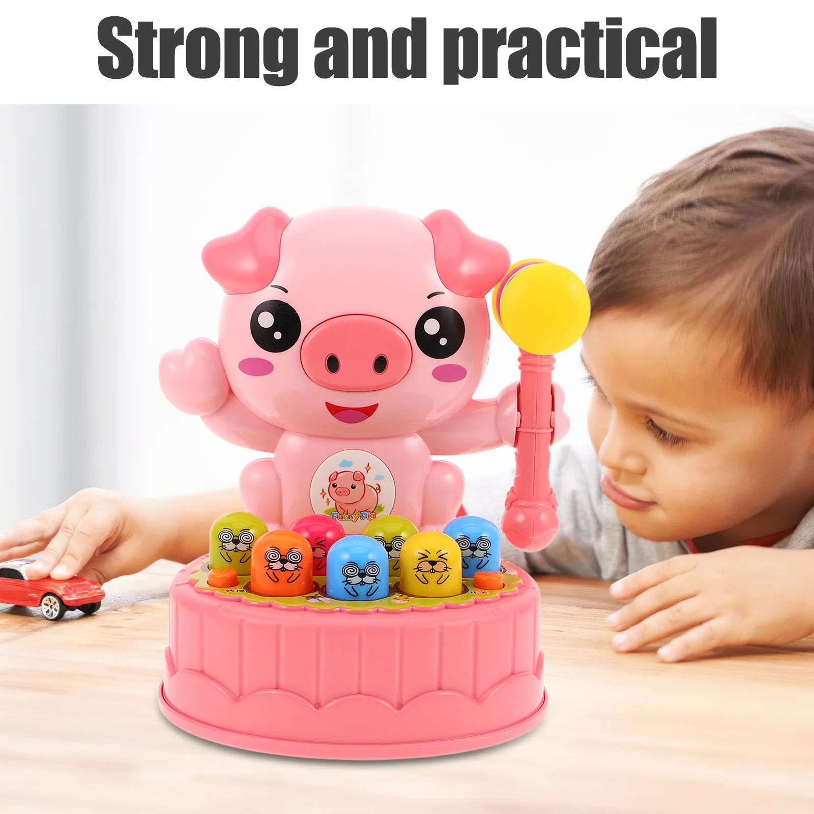 어린이 게임 장난감: 유아를 위한 대화형 망치 두드리기 교육용 놀이 세트 손과 눈의 협응 운동 능력