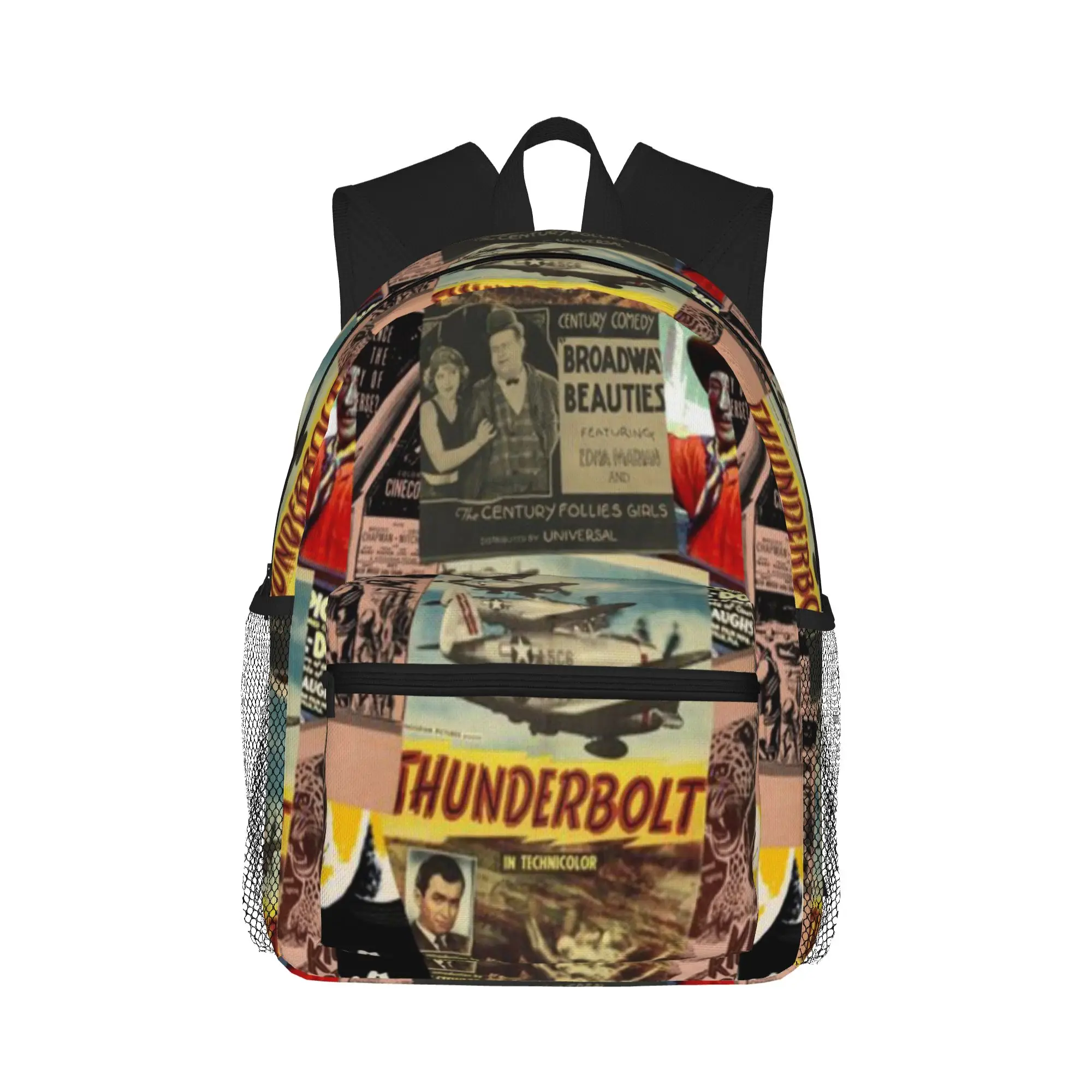 Vintage Movies Picture Montage  2  Casual Backpack for Students and Adults Feminina backpack