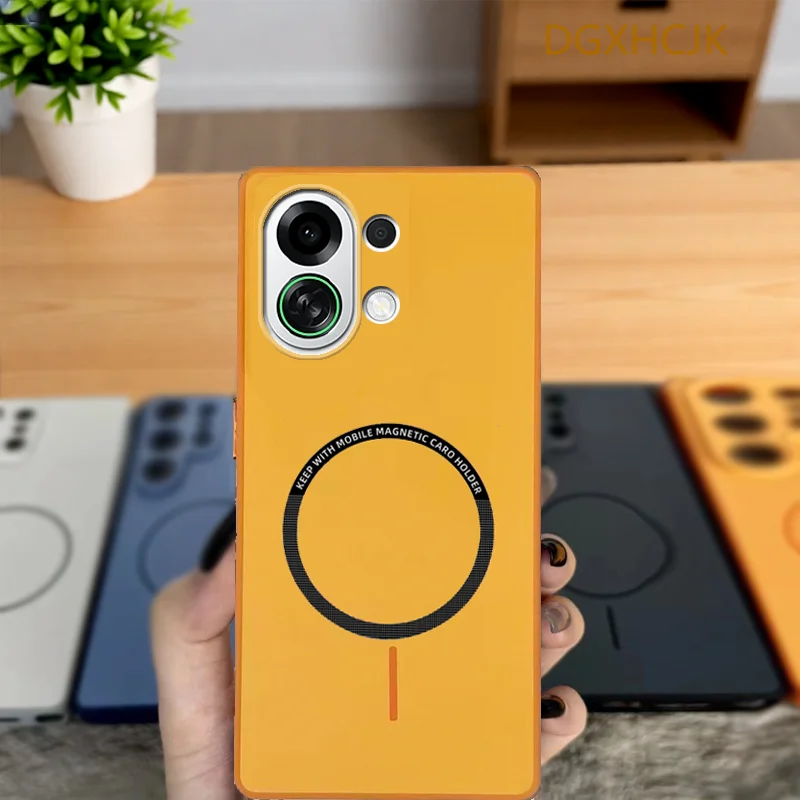 Für Oppo K13 Turbo Hülle Oppo K13 Turbo Pro Handyhülle OPPO k13 Turbo Cover Stoßfeste, farbige, magnetische, harte Silikon-Rückseite