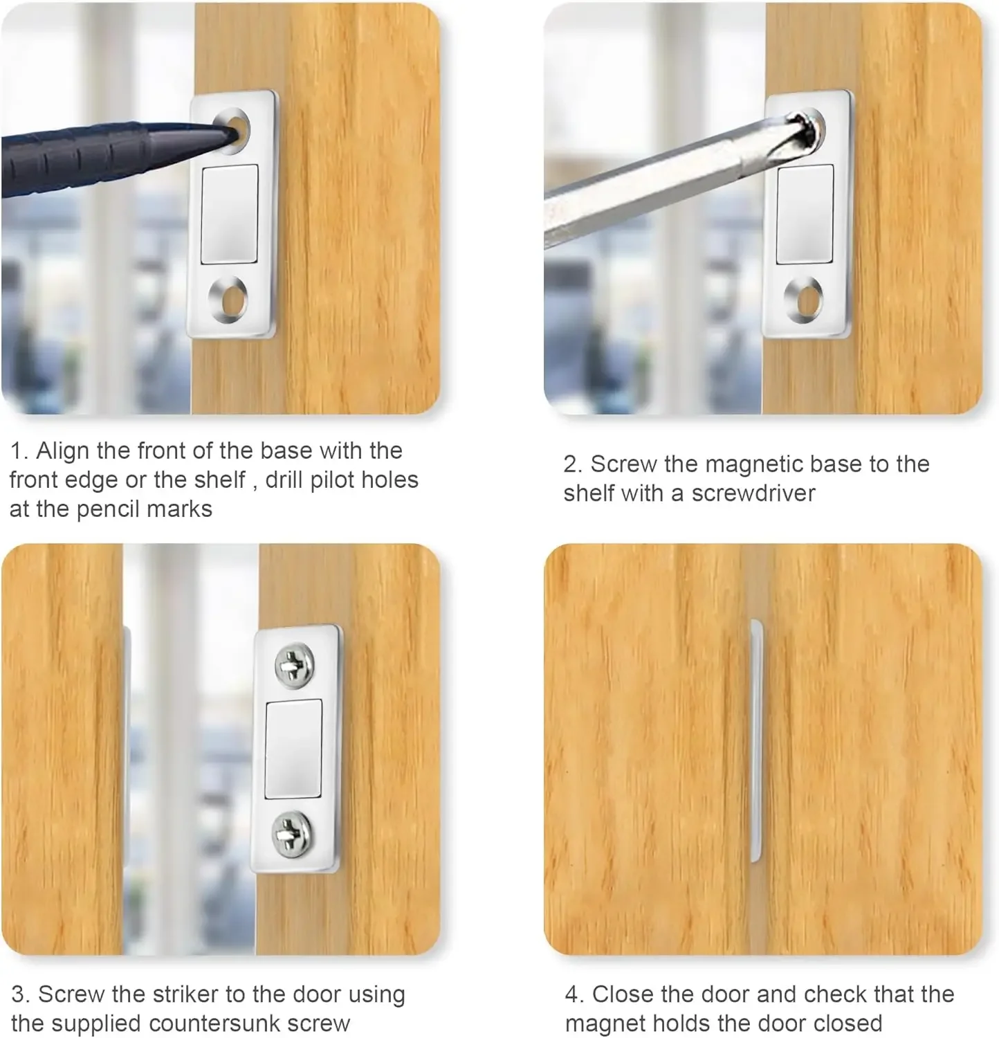 خزانة مغناطيسية قوية غير مرئية، مغناطيس باب رفيع للغاية يوقف درج لاصق مغناطيسي لخزانة المطبخ أقرب