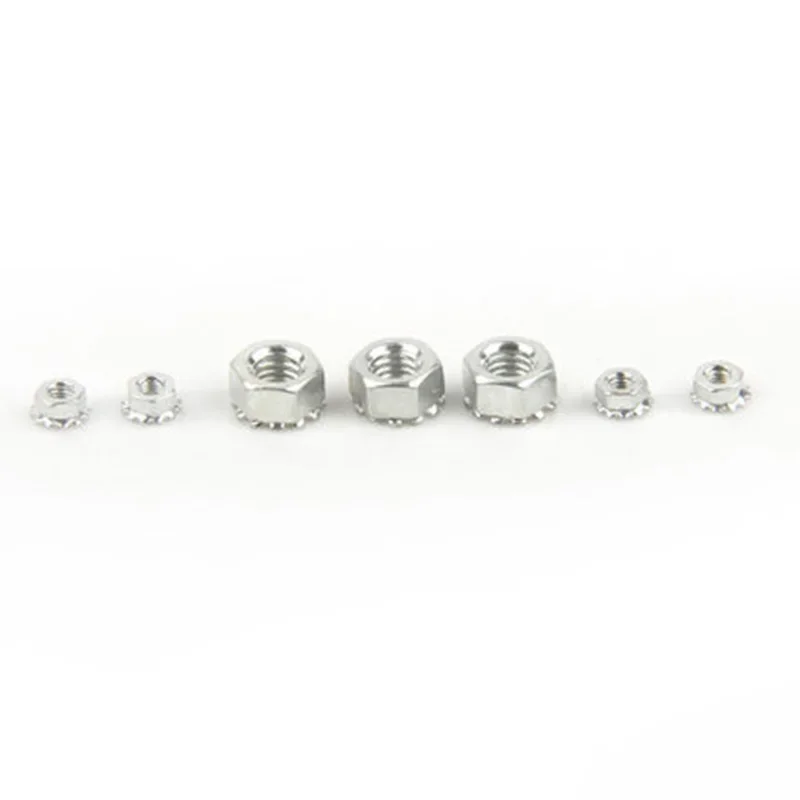 1Best 20pcs M3 M4 M5 M8 M10  White zinc K-nut 304 toothed nut Carbon steels K cap Multi-tooth nuts