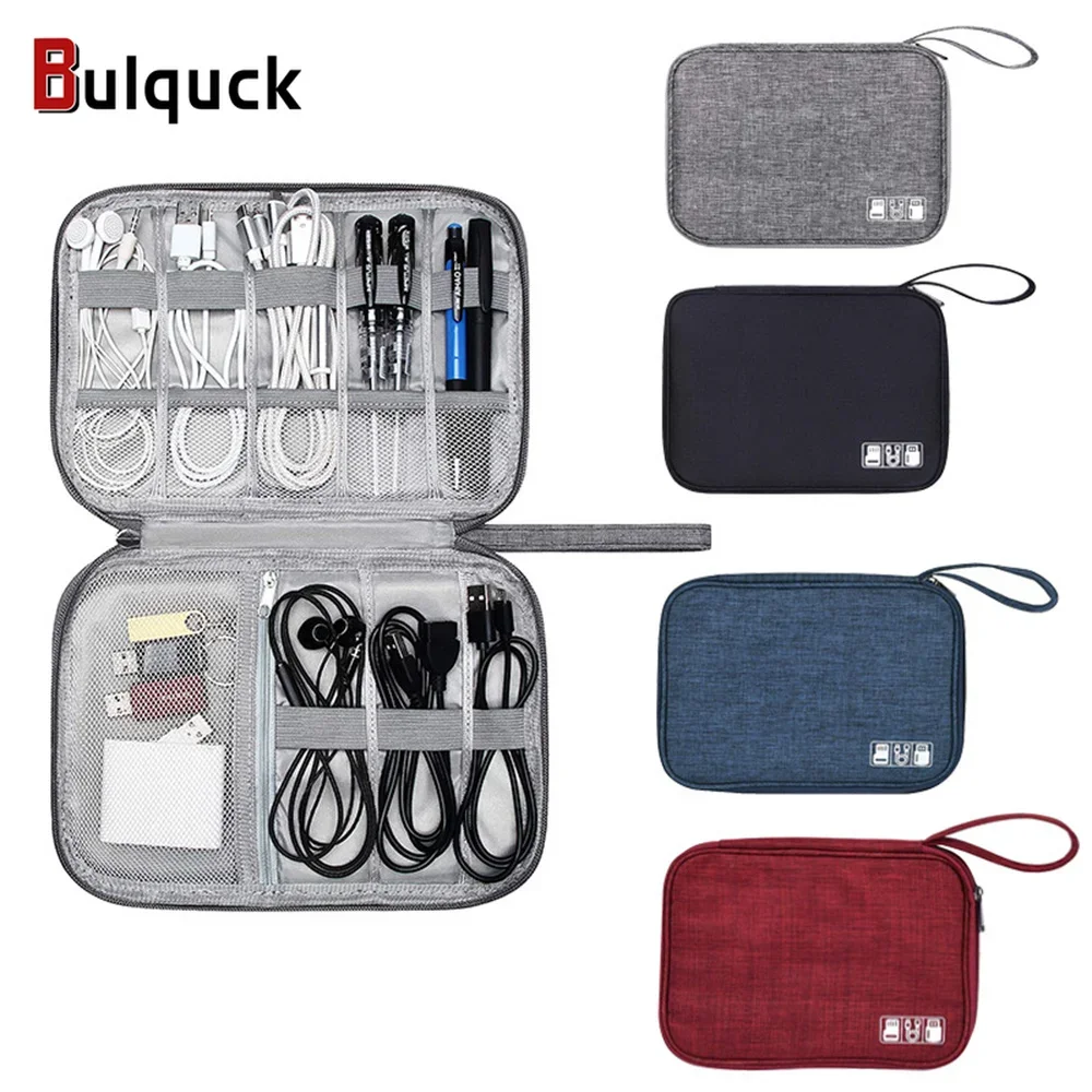 

Simple Single Layer Digital Storage Bag Data Cable Charger Organize Waterproof Home Travel Portable Headphone Organization Pouch