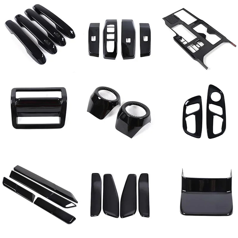 ABS Glossy Black For Toyota Land Cruiser Prado 250 LC250 2024+ Car dashboard center console gear panel decorative sticker  kit