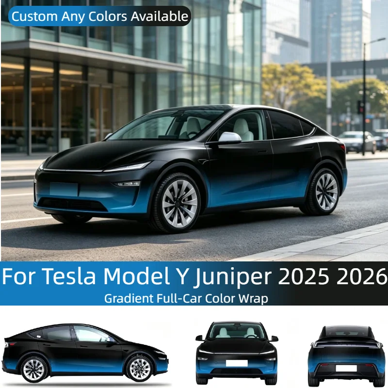 For Tesla Model Y Juniper 2025 2026 Custom Gradient Full‑Body Car Vinyl Wrap Anti‑scratch PVC Auto Exterior Custom Decal Film