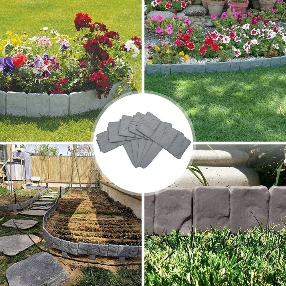 20/10 Stück Kunststoffzaun, Gartenzaun, Faltbarer Outdoor-Steinimitatzaun für Treppen – Detail 6