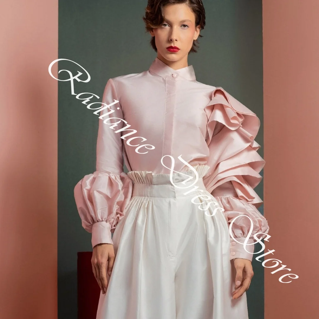 Robe de soirée en Satin délicat, personnalisée, boutons droits, manches longues, col haut, robes d'occasion spéciale, fête douce