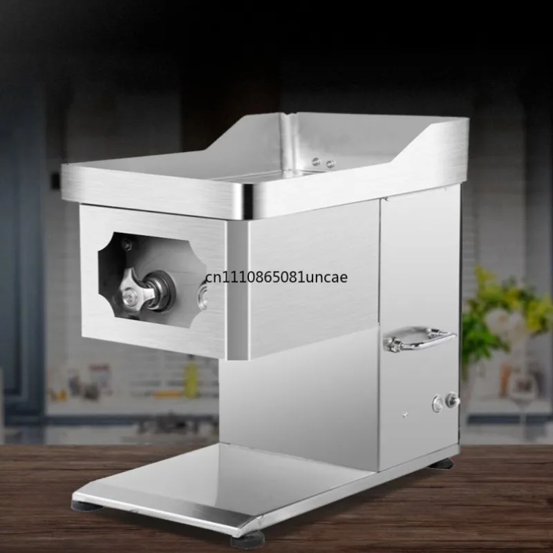 High Power Stainless Steel Commercial Meat Slicer Automatic Multifunctional Dicing Shredding Desktop Butcher Processing Machine
