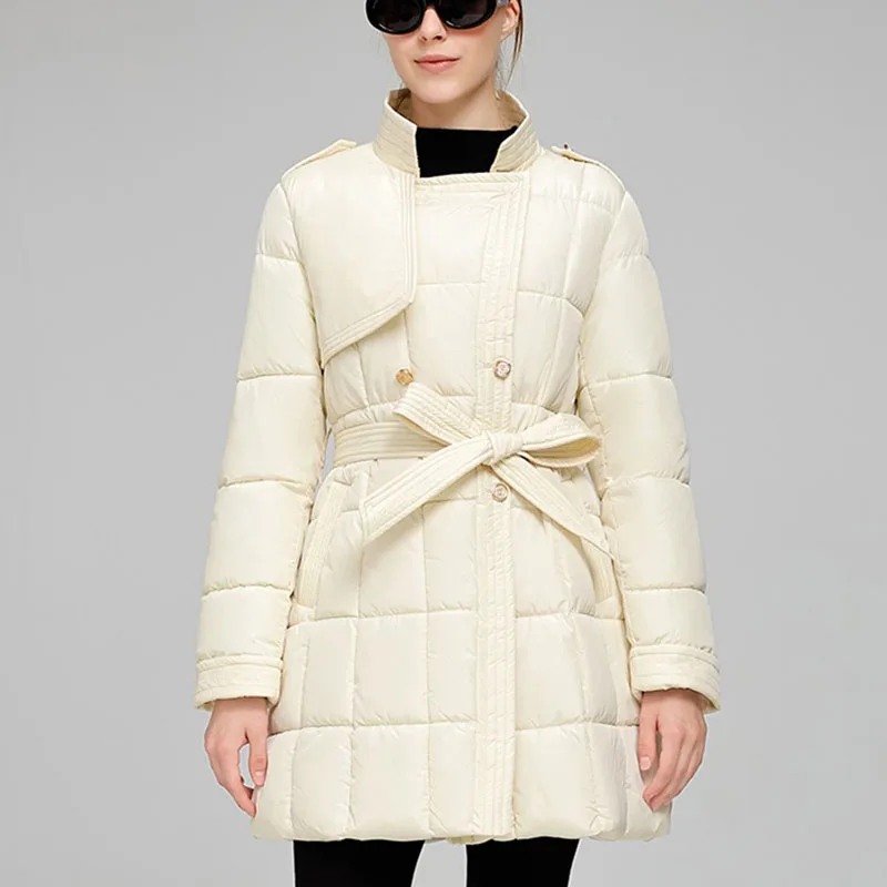 

Холодостойкое теплое уличное повседневное темпераментное пальто женская хлопковая куртка 2025 новая зимняя модная элегантная женская хлопковая куртка