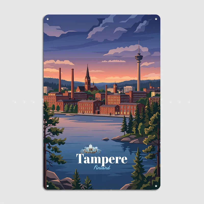 Tampere Finland Travel Metal Custom Sign Living Room Wall Indoor Decor Room Decoration Bedroom Posters Home Decor