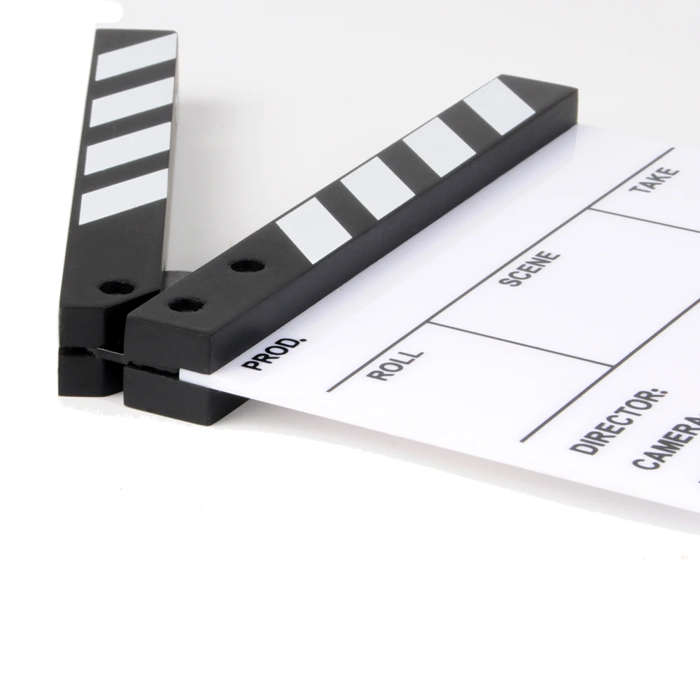 Studio Camera Photography Video Acrylic Small Clapboard Dry Erase Director Film Movie Clapper Board Slate (6.3x5.5\