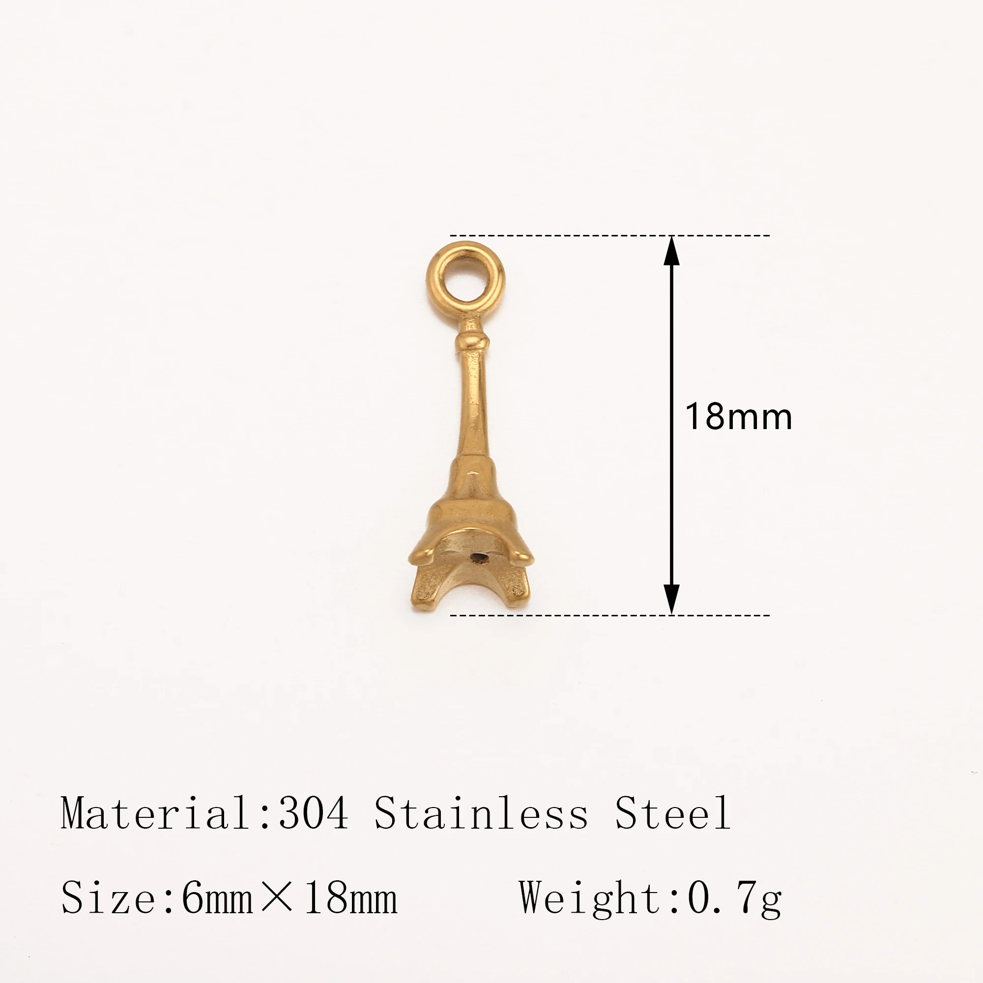 3pcs Vintage Mini The Eiffel Tower Charms Stainless Steel 3D Tower Pendants Fine Earrings Necklaces Female Jewelry Accessories