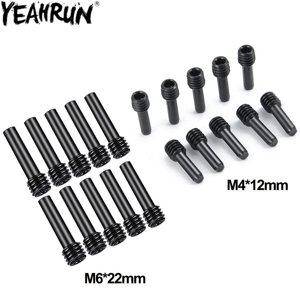 Yeahrun 10 peças m4 m6 pinos de parafuso de eixo de transmissão hexagonal sem cabeça para axial scx6 scx10 tamiya 1/6 1/10 rc crawler peças de carro