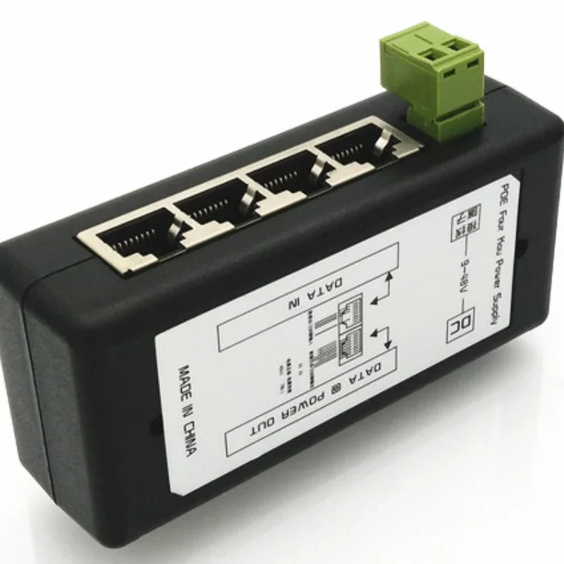Power Over Ethernet POE Splitter for CCTV Network POE Camera 4Ports 8 Ports IEEE802.3af POE Injector Hot Sale