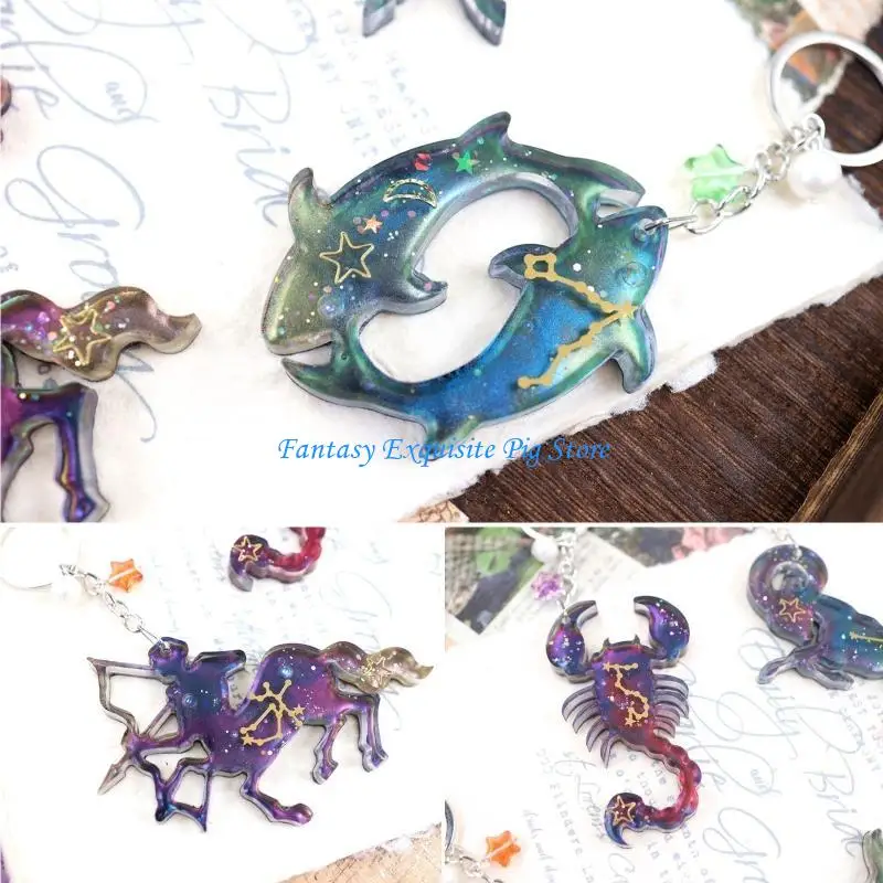 2 قطعة قالب السيليكون لتقوم بها بنفسك الايبوكسي كوكبة قالب مجوهرات قلادة صنع الحرف اليدوية #5