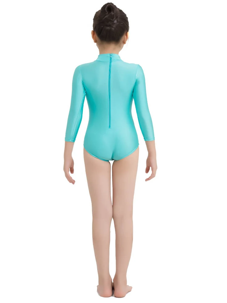 Crianças gola alta manga longa collant ginástica ballet dancewear exercício roupas para crianças vestido patinaje artistico niña